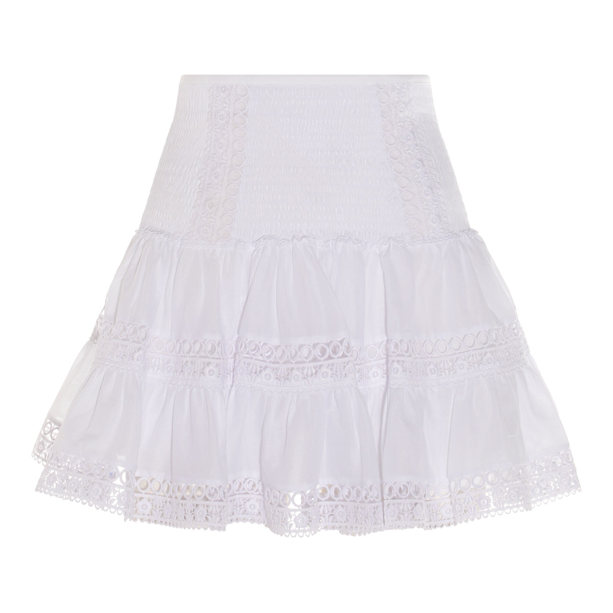 WHITE COTTON MINI SKIRT