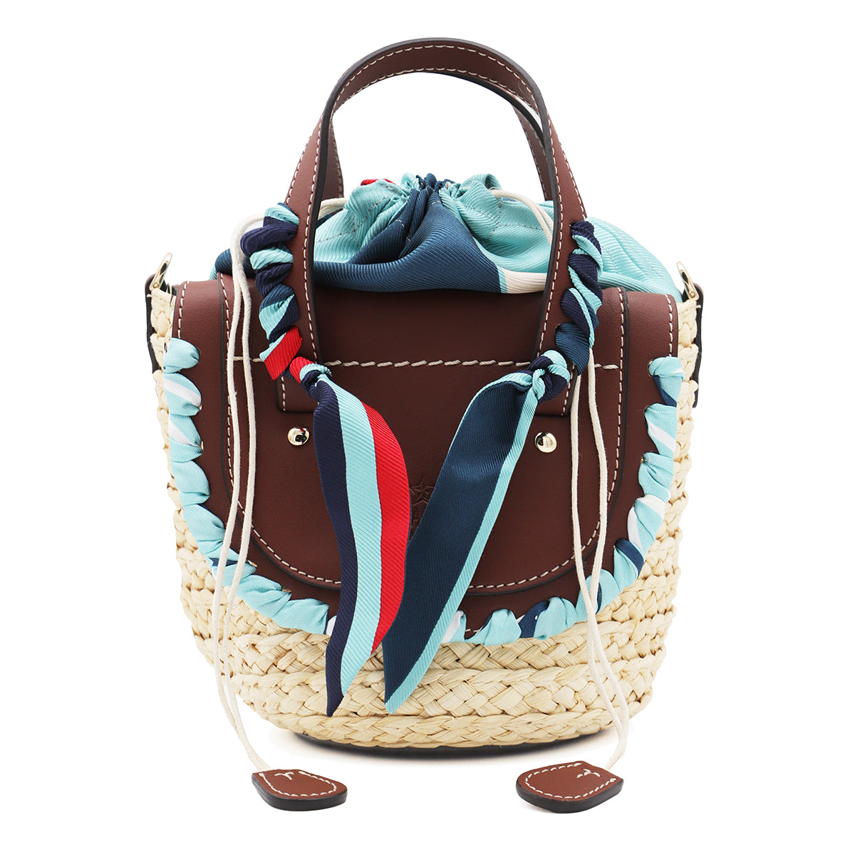 BROWN LEATHER HABANERA SILK SATCHELS BAG
