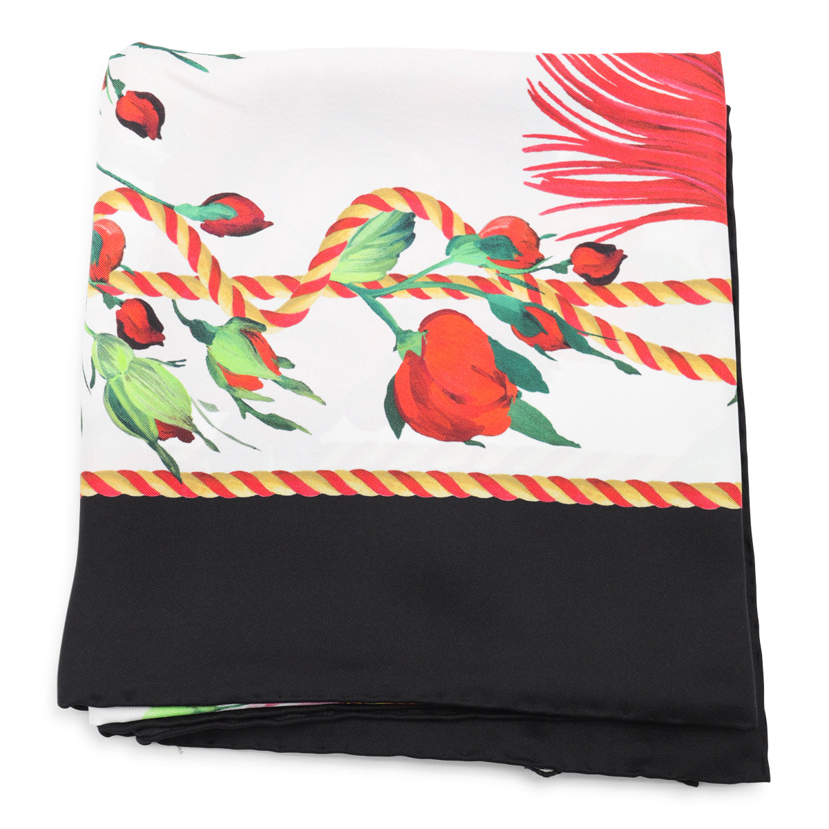 WHITE AND MULTICOLOT SILK SCARVES