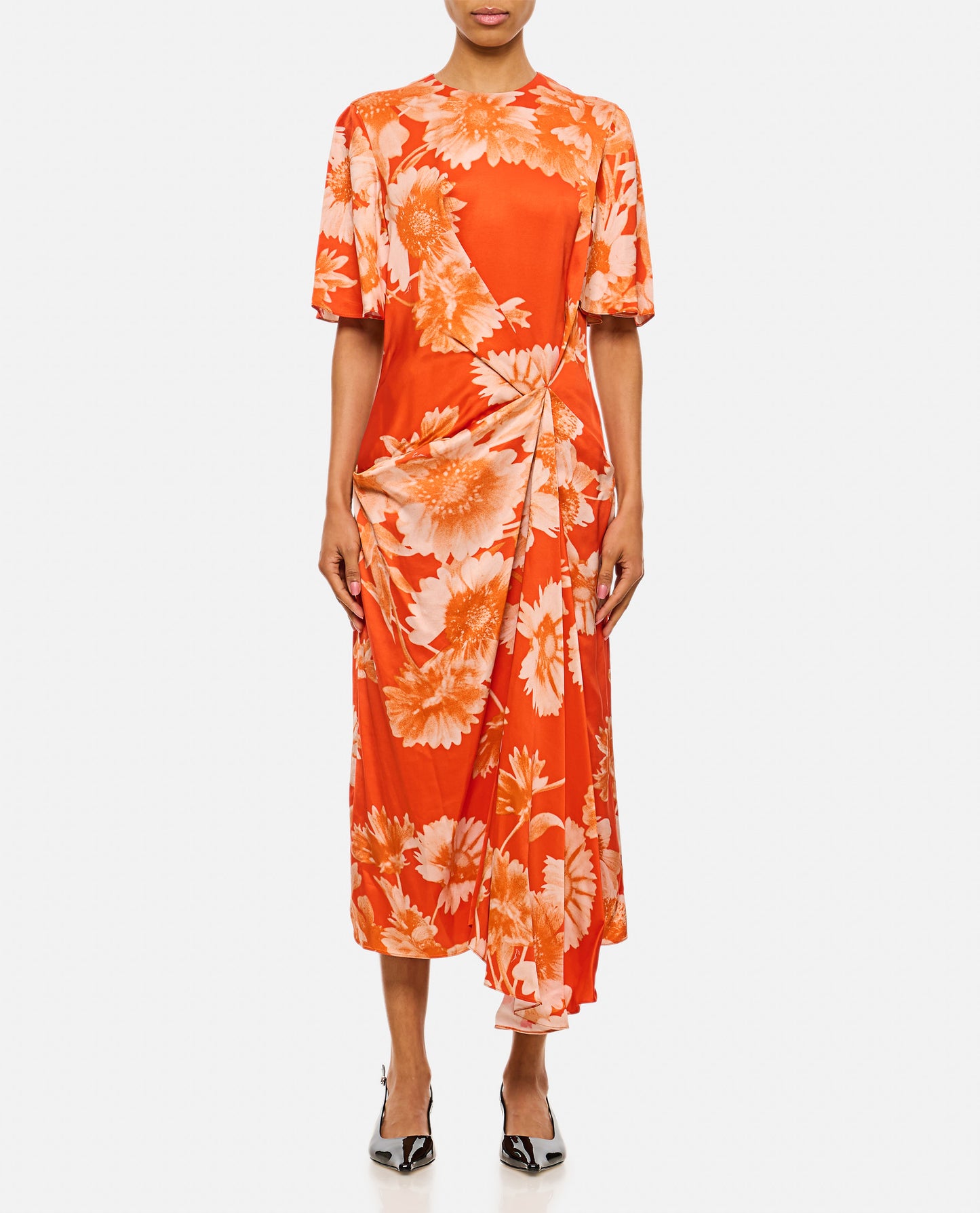 DRAPED MIDI DRESS