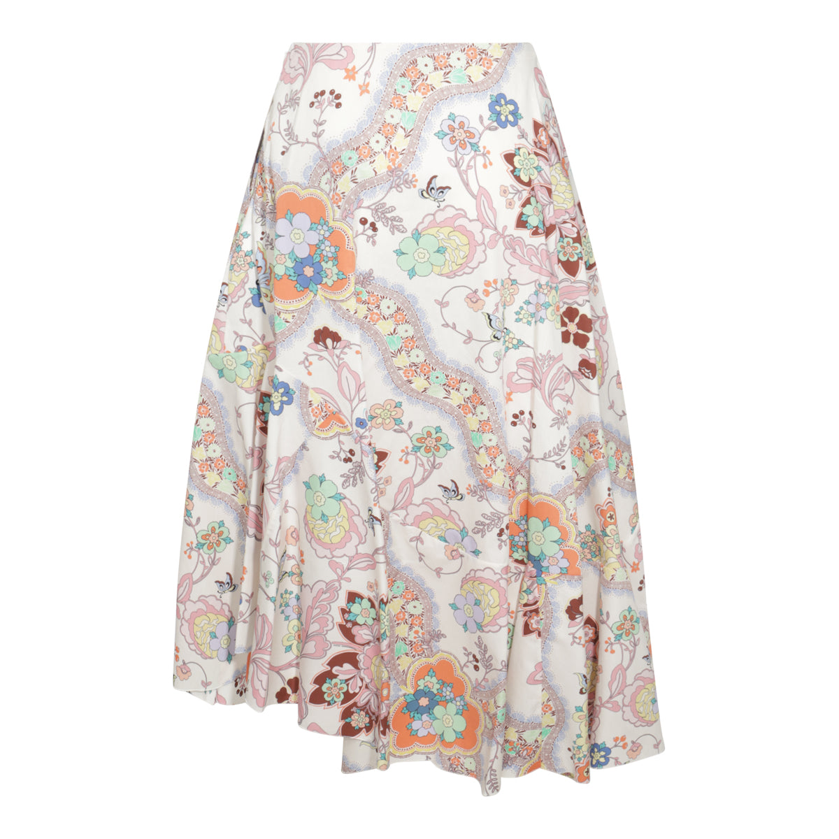 MULTICOLOR COTTON MIDI SKIRT
