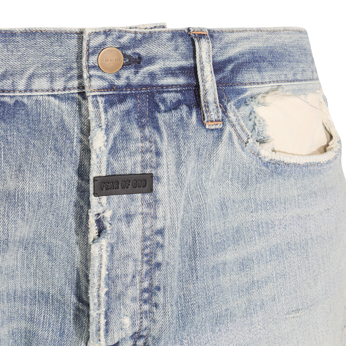 LIGHT BLUE COTTON DENIM JEANS