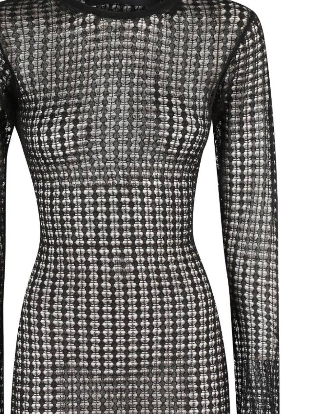 LONG-SLEEVED OPENWORK KNIT DRESS