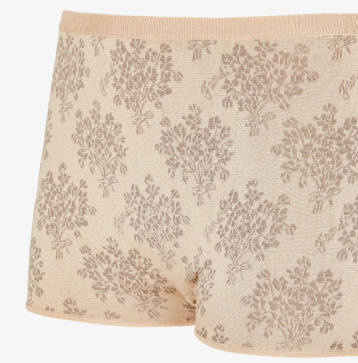 light beige elasticated waistband contrasting trim