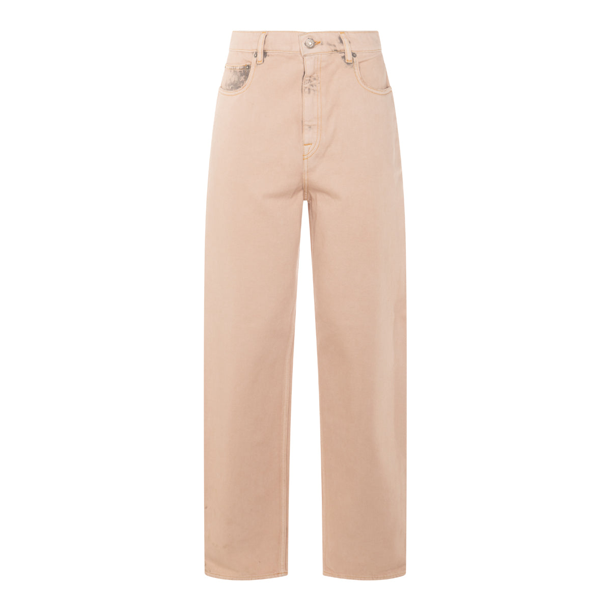 BEIGE COTTON DENIM JEANS