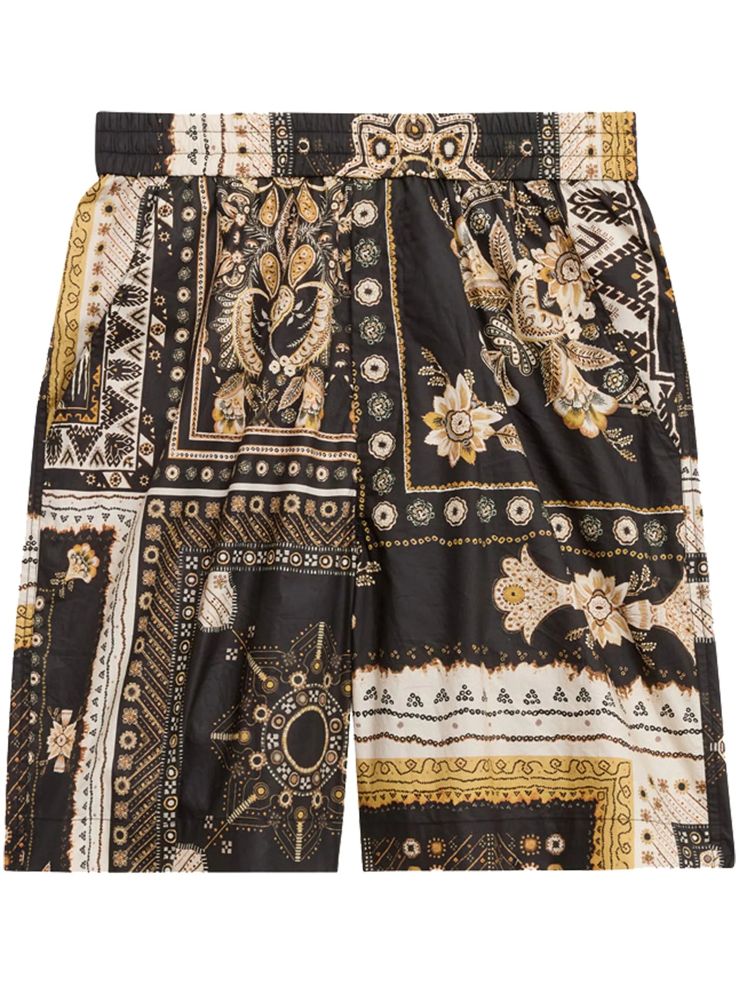 BLACK/MULTICOLOUR COTTON SHORTS