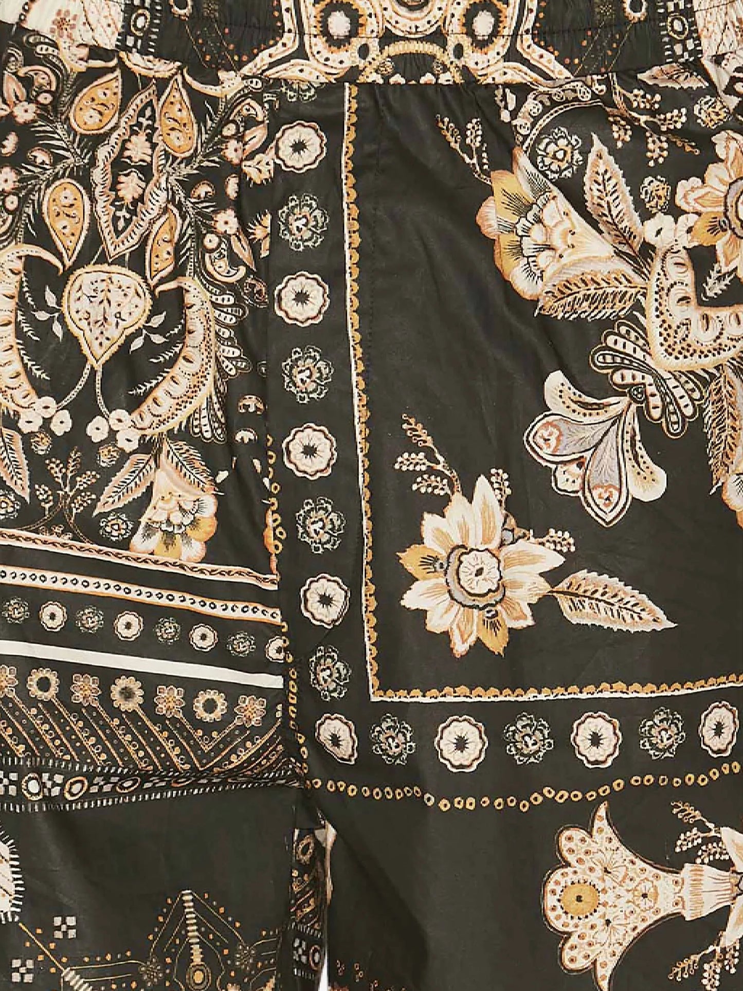 BLACK/MULTICOLOUR COTTON SHORTS