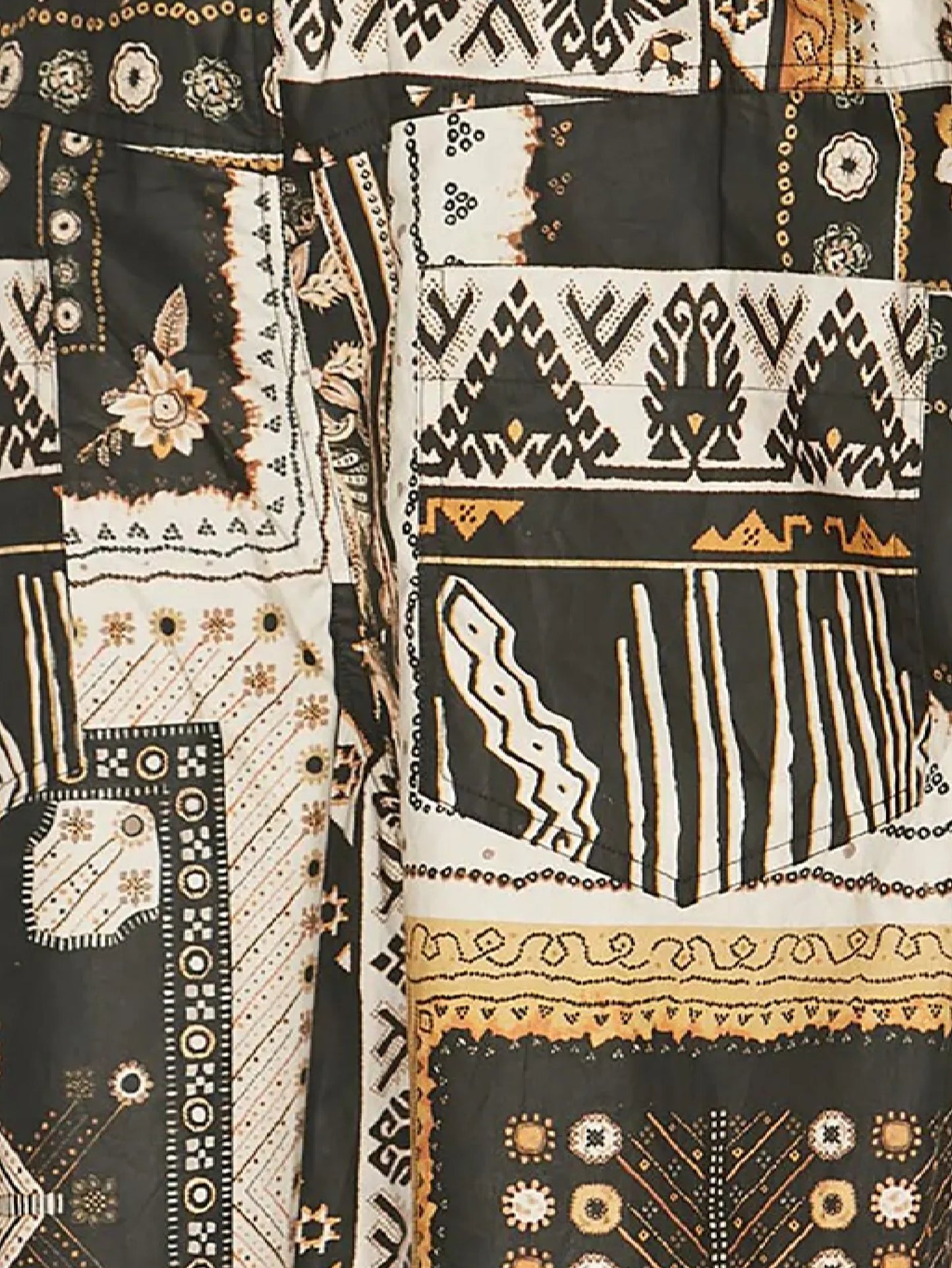 BLACK/MULTICOLOUR COTTON SHORTS