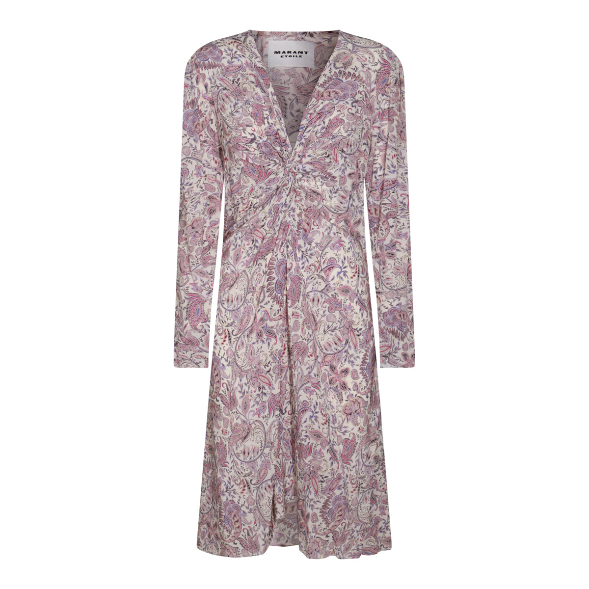 ECRU AND PURPLE COTTON DRESS