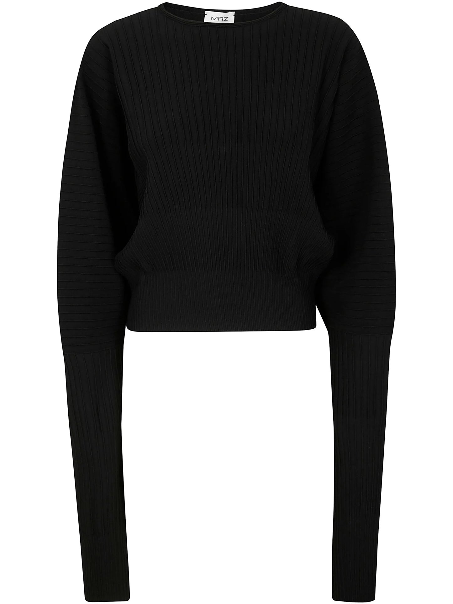 BLACK CREW NECK LONG SLEEVES CROPPED