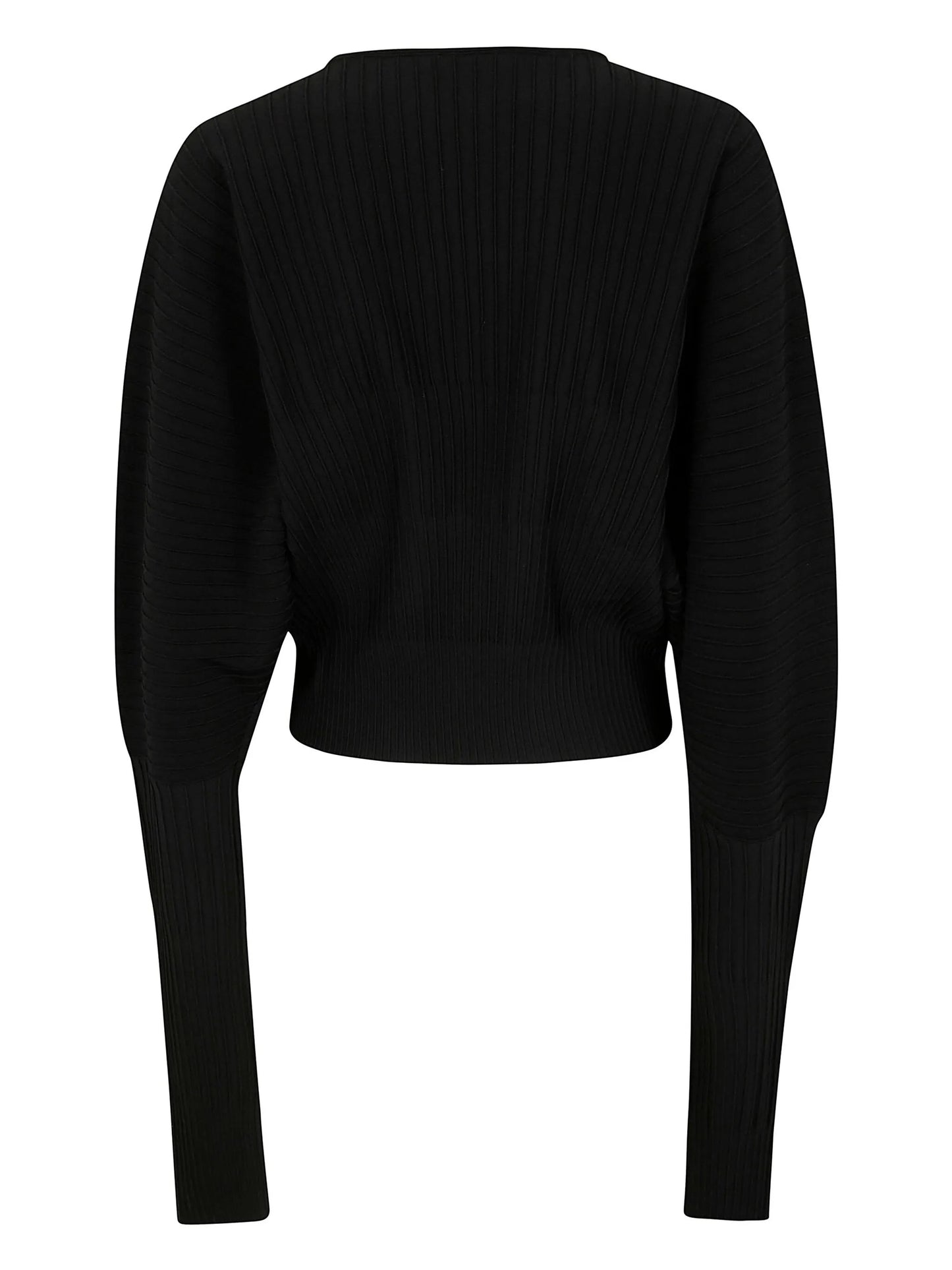 BLACK CREW NECK LONG SLEEVES CROPPED