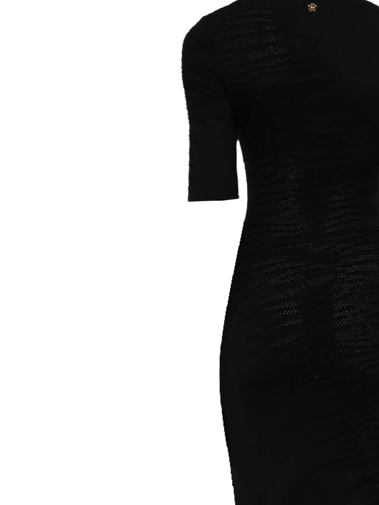 BLACK CREW NECK DRESS