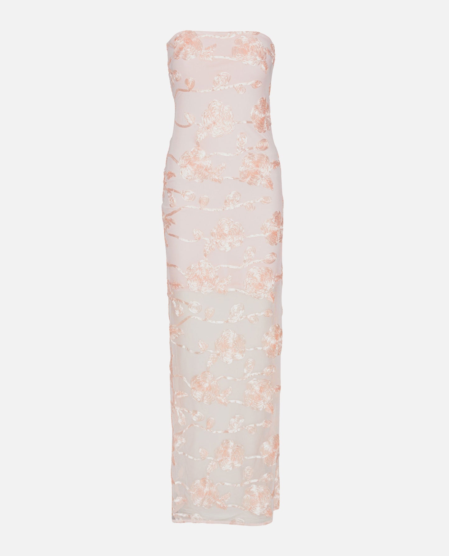 FLOWER MESH TUBE DRESS