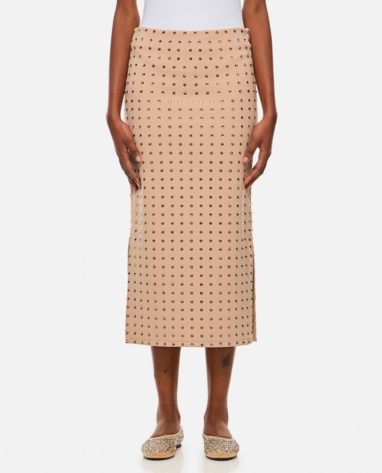 NOME CRYSTAL LYCRA MIDI SKIRT