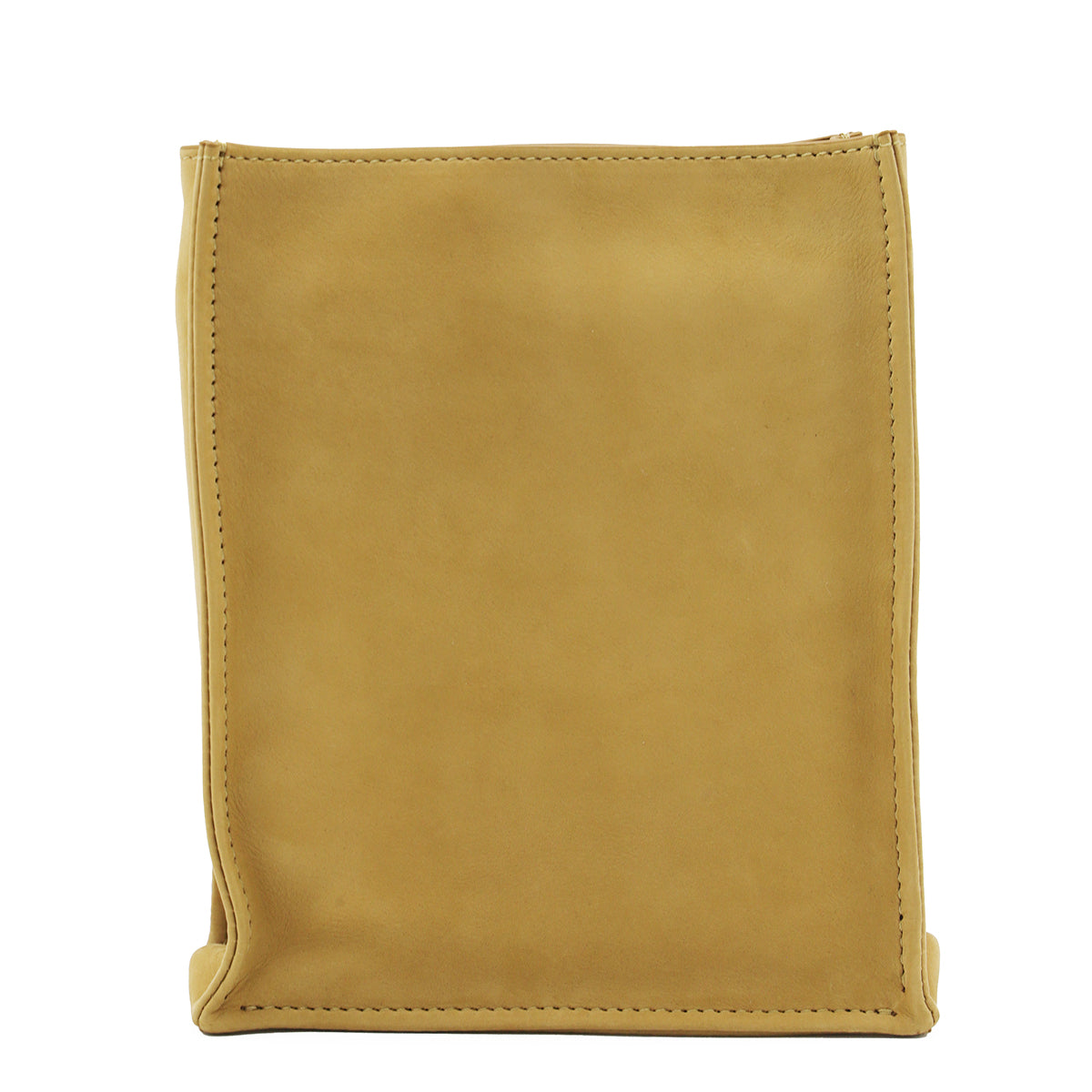 MUSTARD LEATHER SMALL TO GO TOTE BAG