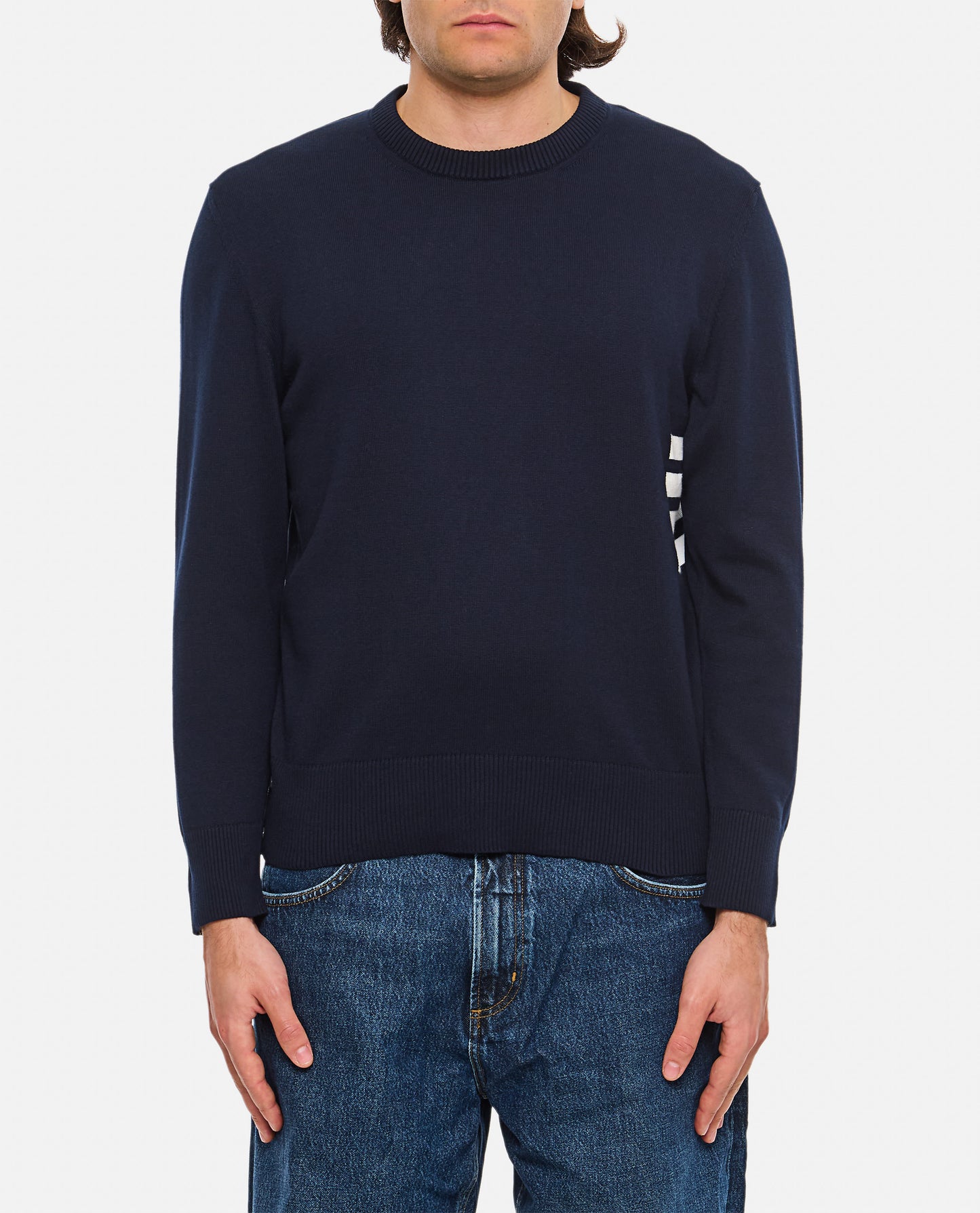 CREW NECK PULLOVER 4 BAR STRIPE