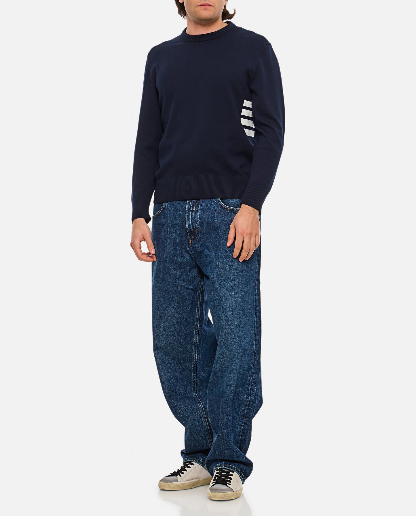 CREW NECK PULLOVER 4 BAR STRIPE