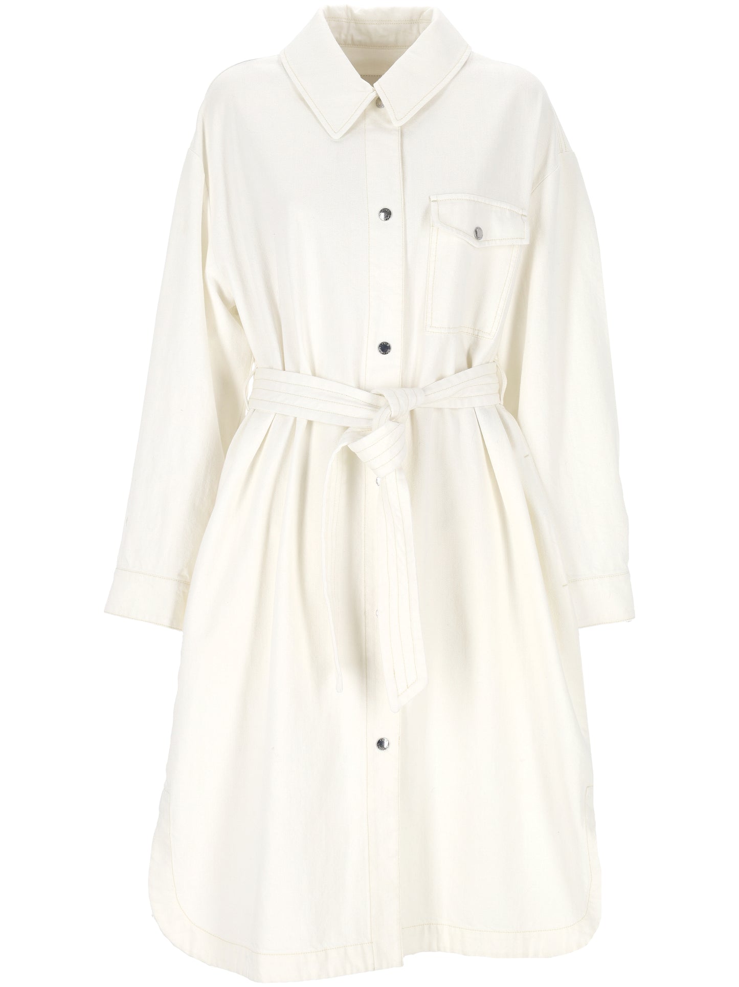 WHITE FRONT PRESS-STUD JACKET