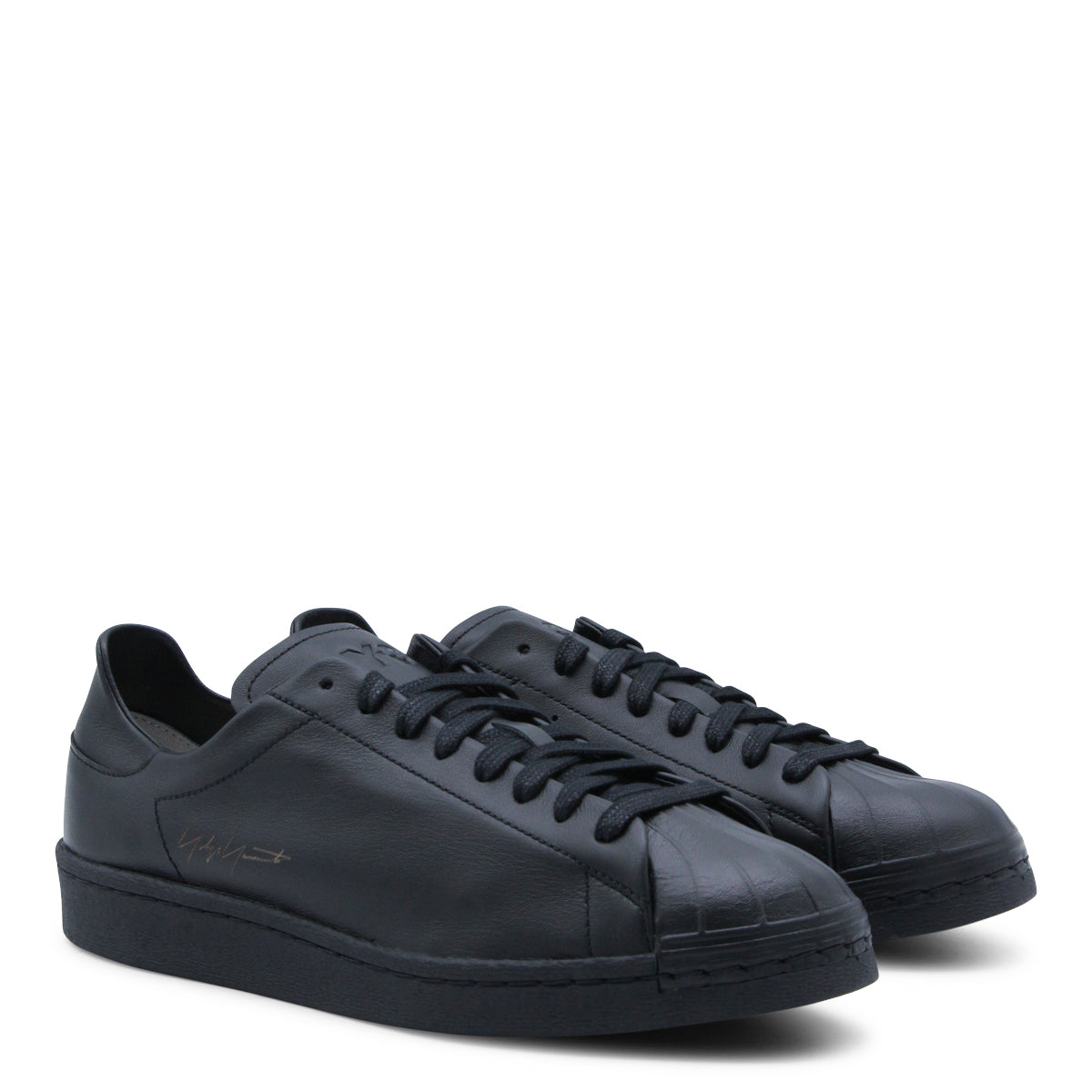 BLACK LEATHER SNEAKERS