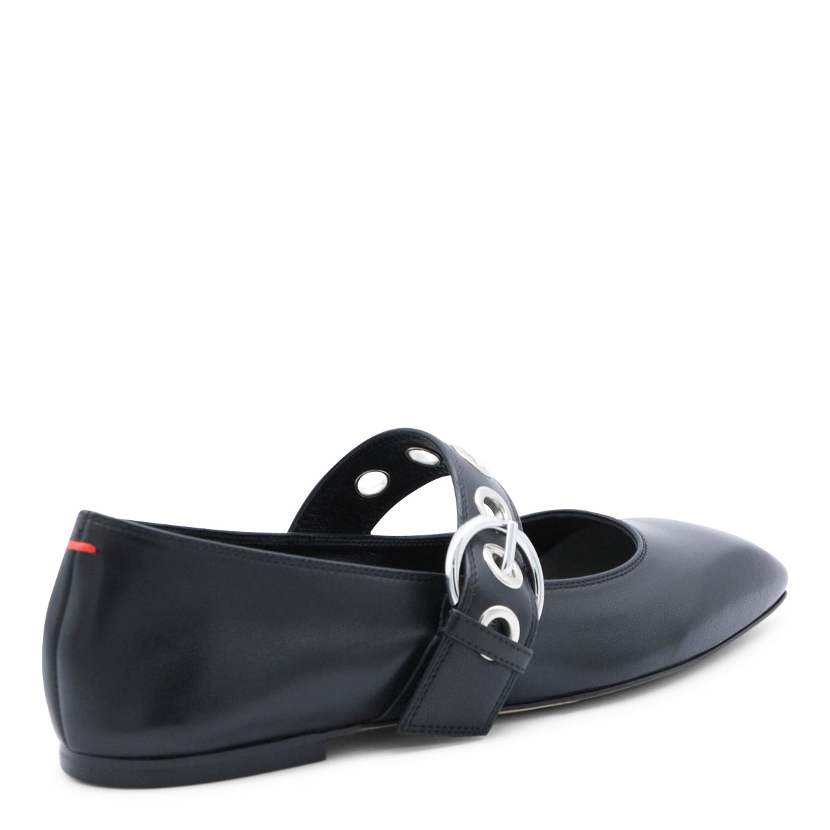 BLACK LEATHER FLATS