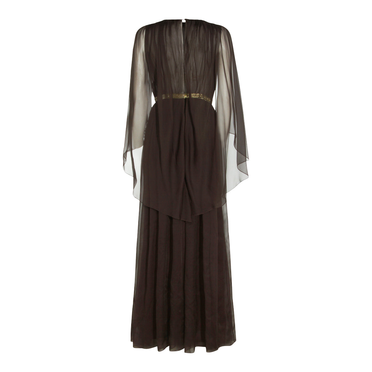 DARK BROWN SILK DRESS