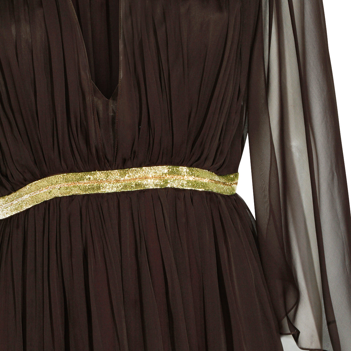 DARK BROWN SILK DRESS
