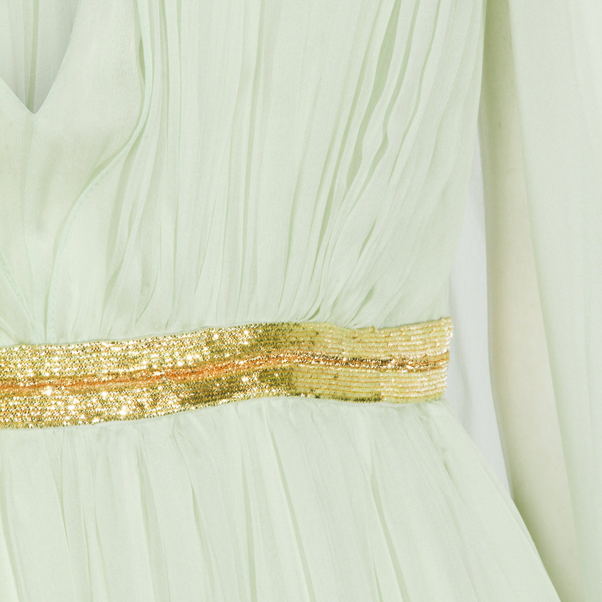 LIGHT GREEN SILK DRESS