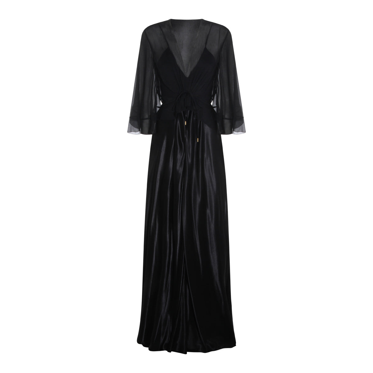 BLACK VISCOSE MAXI DRESS