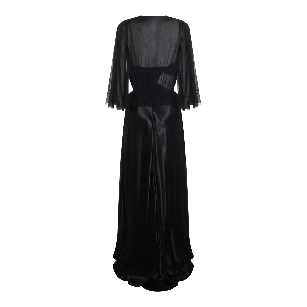 BLACK VISCOSE MAXI DRESS