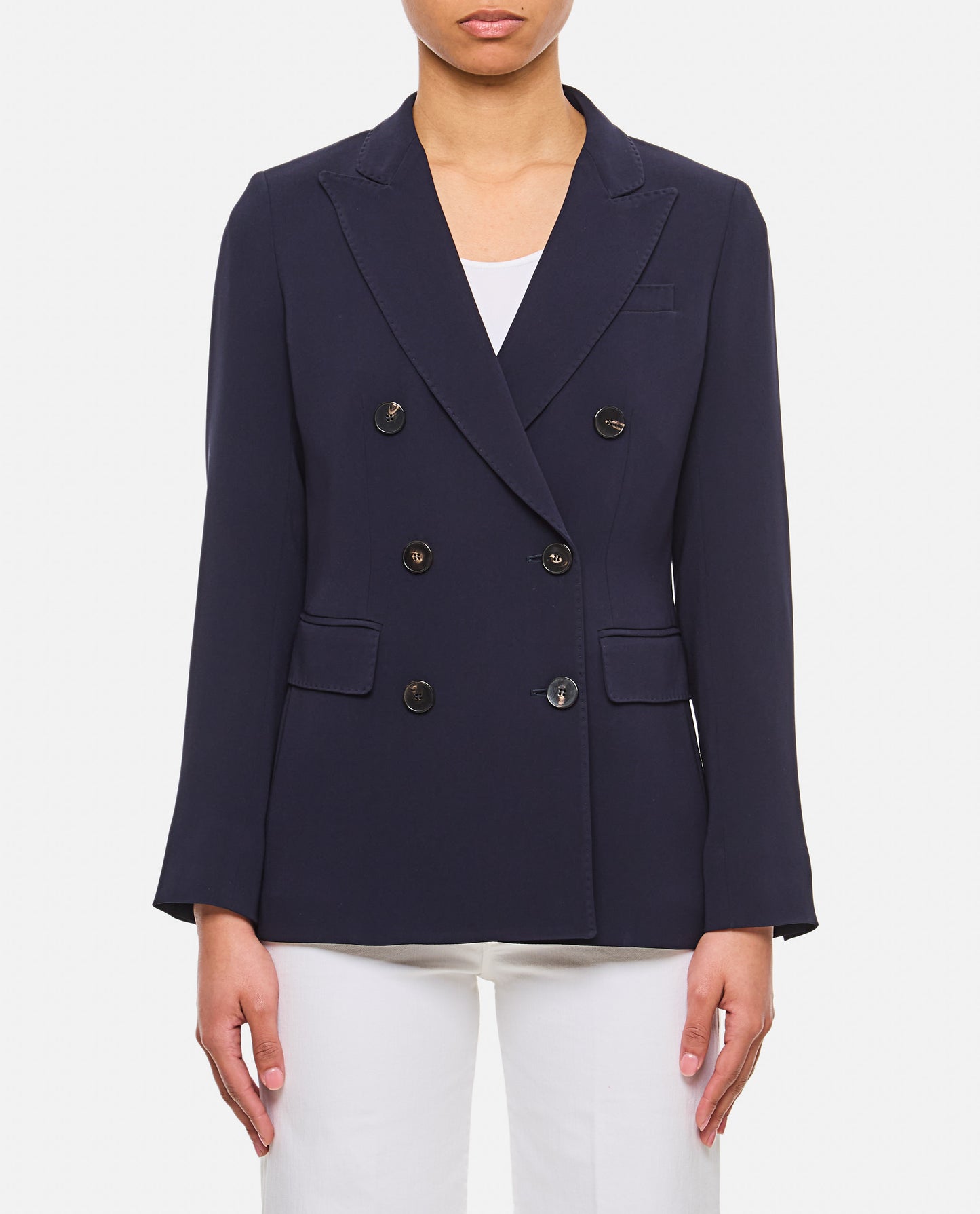 DOUBLE-BREASTED CADY BLAZER