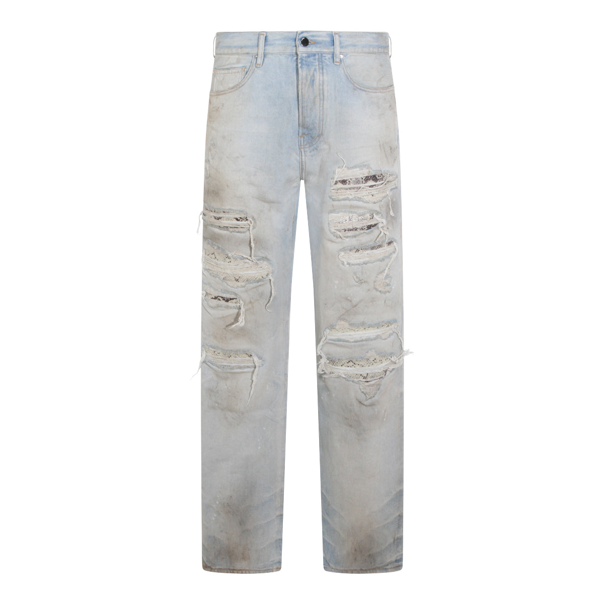 LIGHT BLUE COTTON DENIM JEANS