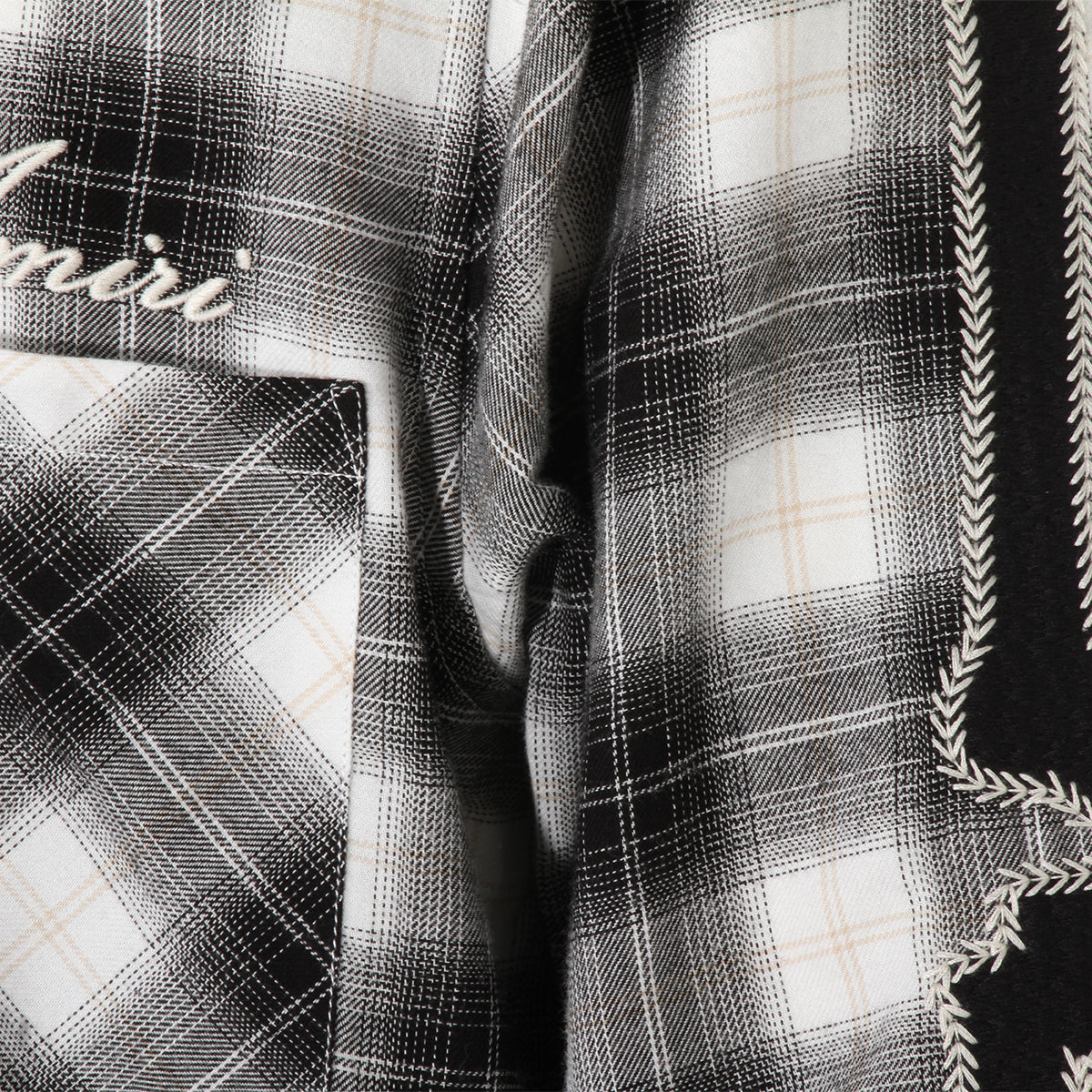 BLACK AND WHITE COTTON SHIRT