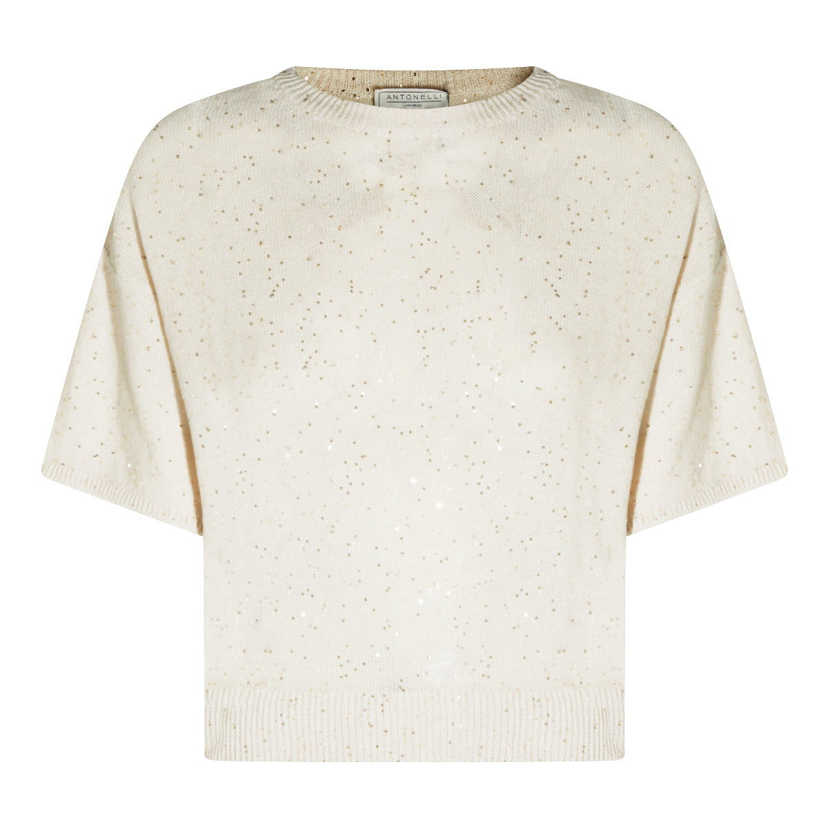 BEIGE LINEN COTTON BLEND KNITWEAR