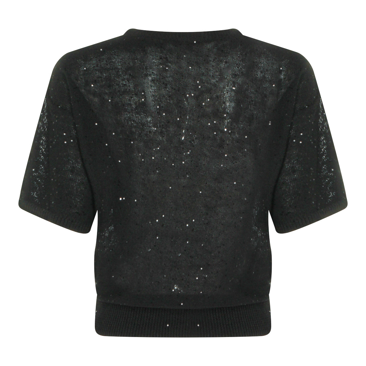 BLACK LINEN COTTON BLEND KNITWEAR