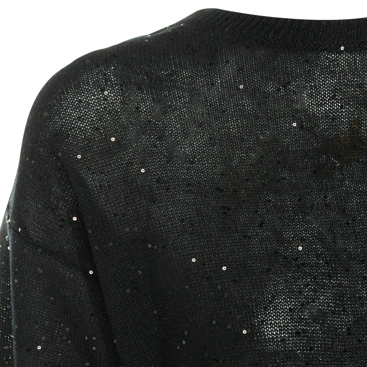 BLACK LINEN COTTON BLEND KNITWEAR