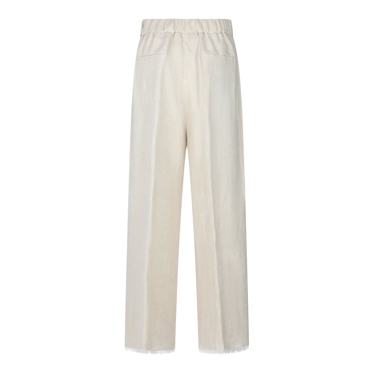 BEIGE LINEN WIDE PANTS