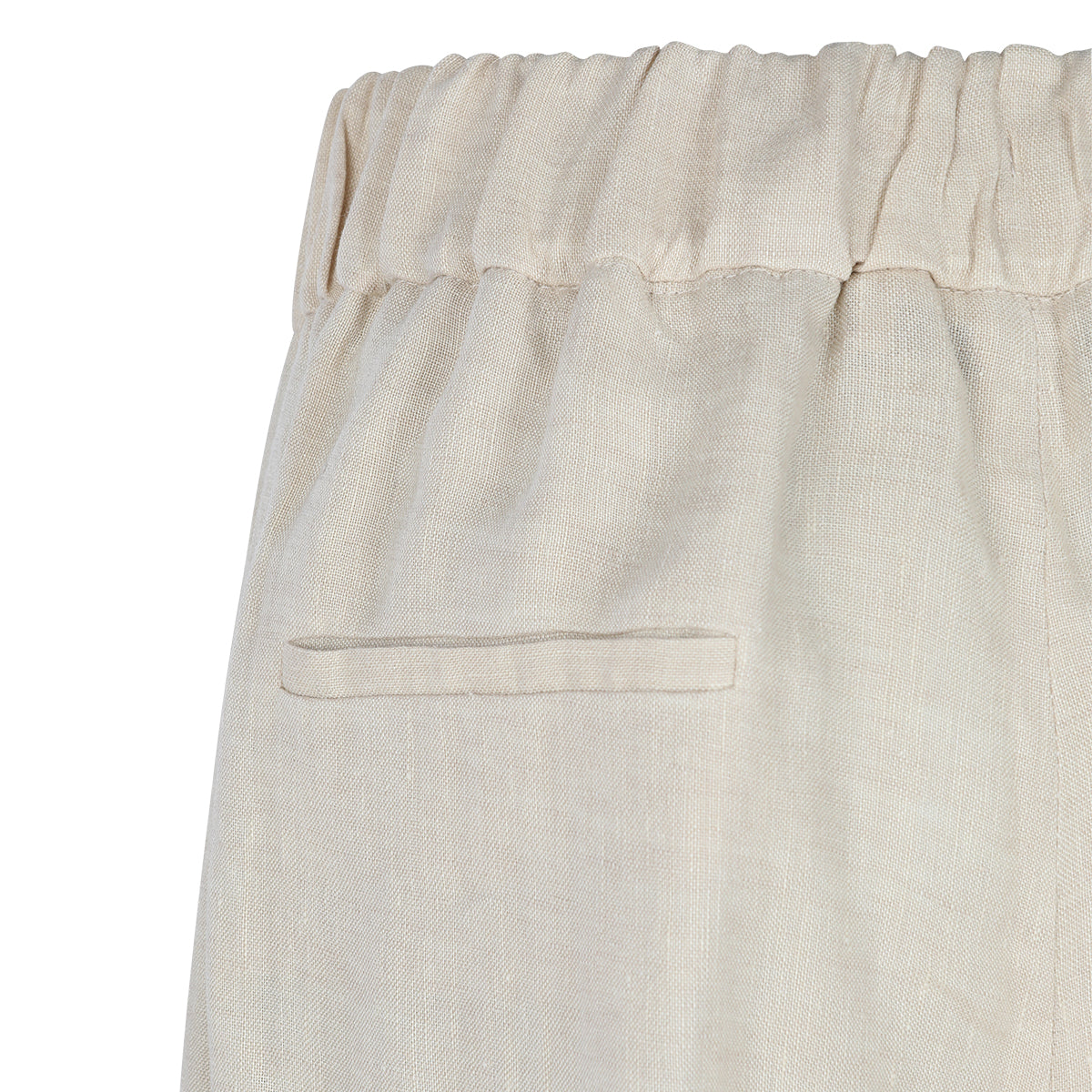 BEIGE LINEN WIDE PANTS