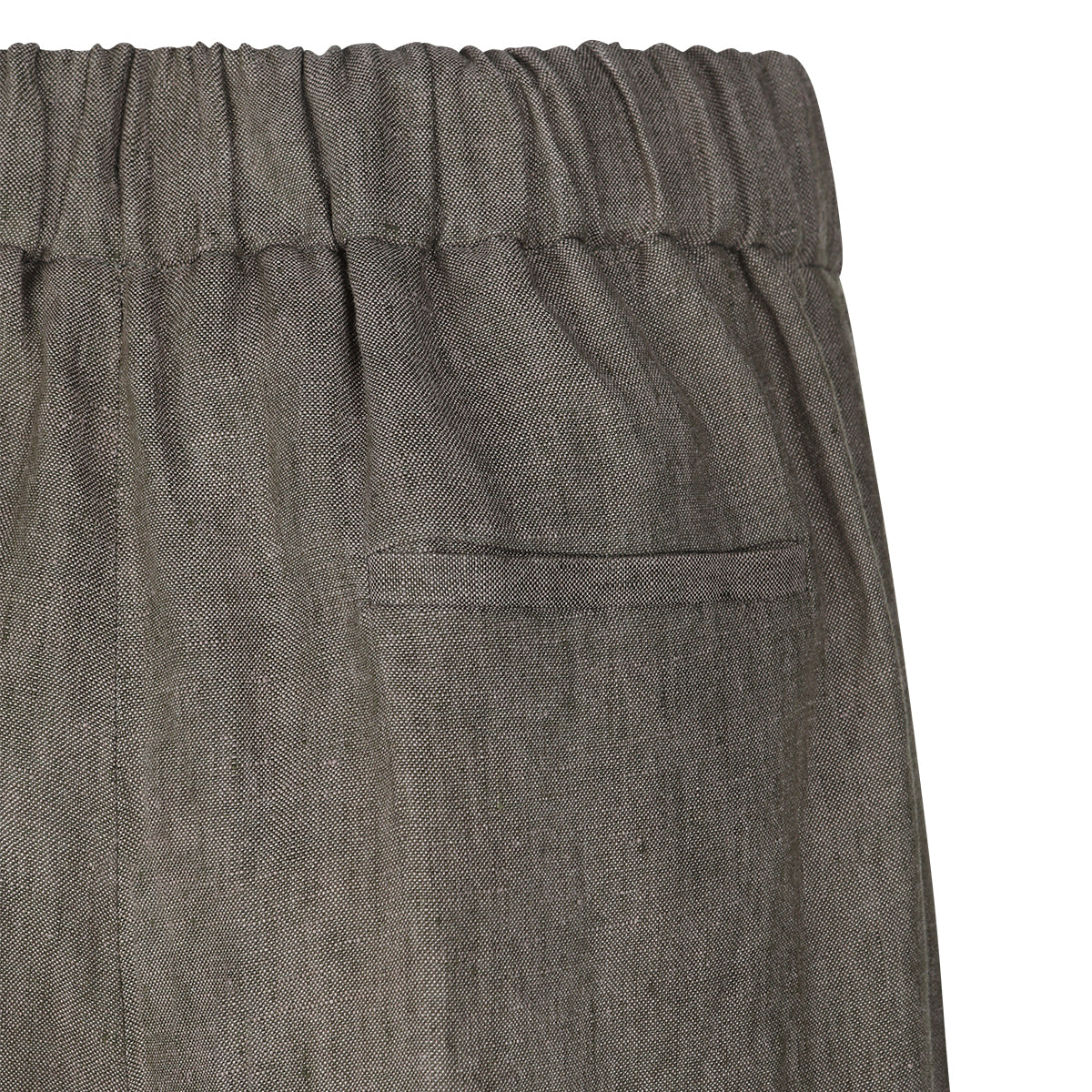 KHAKI LINEN WIDE PANTS
