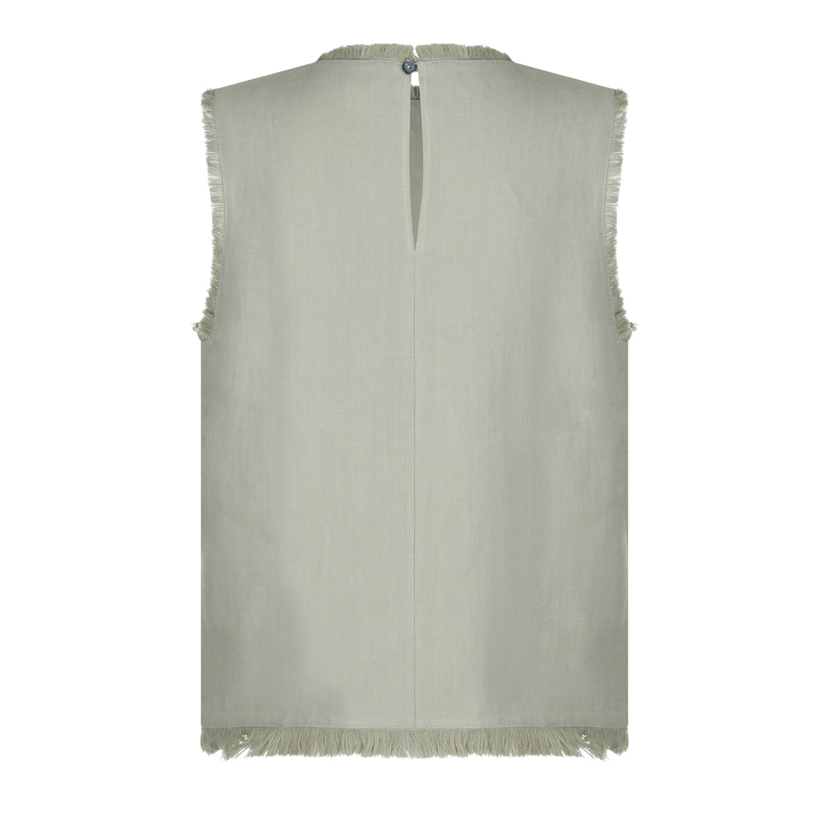 GREEN VISCOSE AND LINEN BLEND TOP