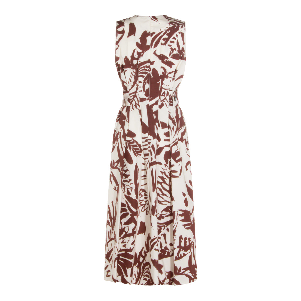 WHITE AND BROWN COTTON DRESS