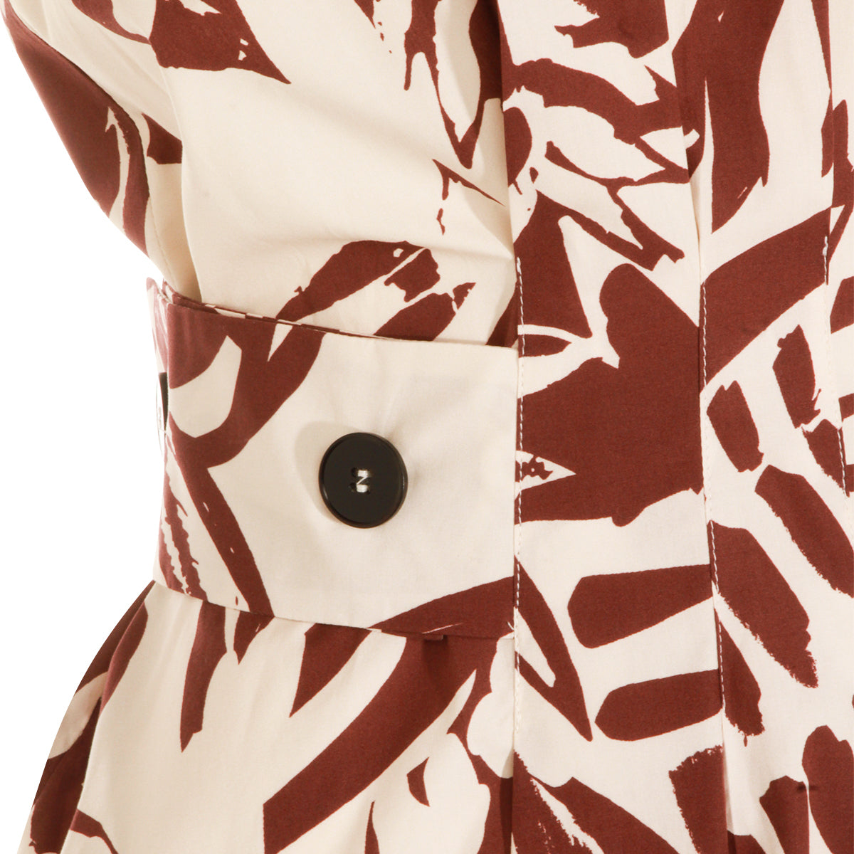 WHITE AND BROWN COTTON DRESS