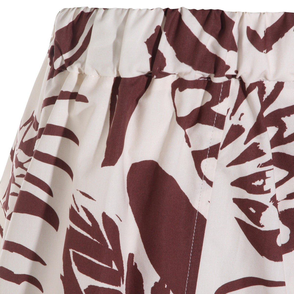 BROWN COTTON MIDI SKIRT
