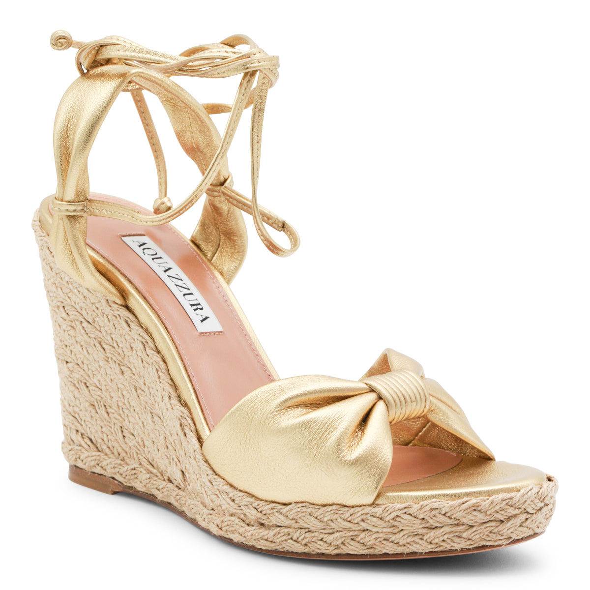 SOFT GOLD LEATHER CARINA WEDGE ESPADRILLAS