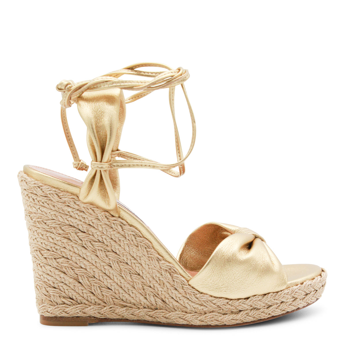 SOFT GOLD LEATHER CARINA WEDGE ESPADRILLAS