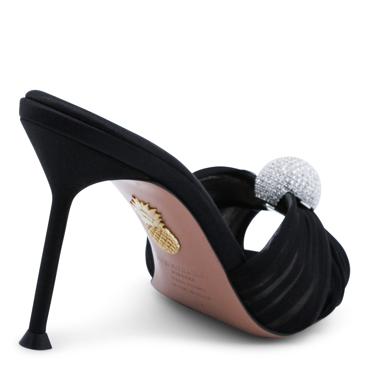 BLACK SATIN MISTERY MULES