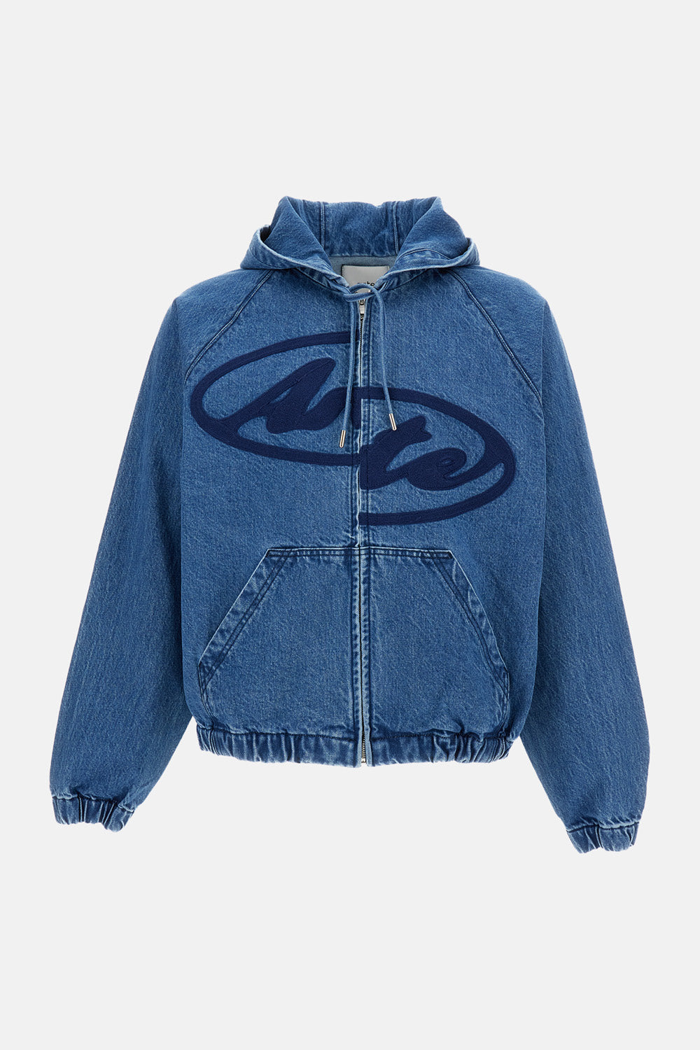 SPLIT LOGO DENIM HOOD JACKET