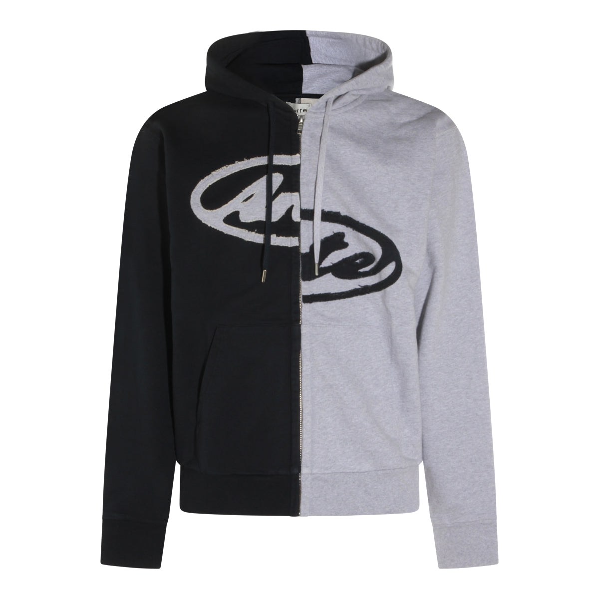 BLACK AND GREY COTTON SWEATSHIRT