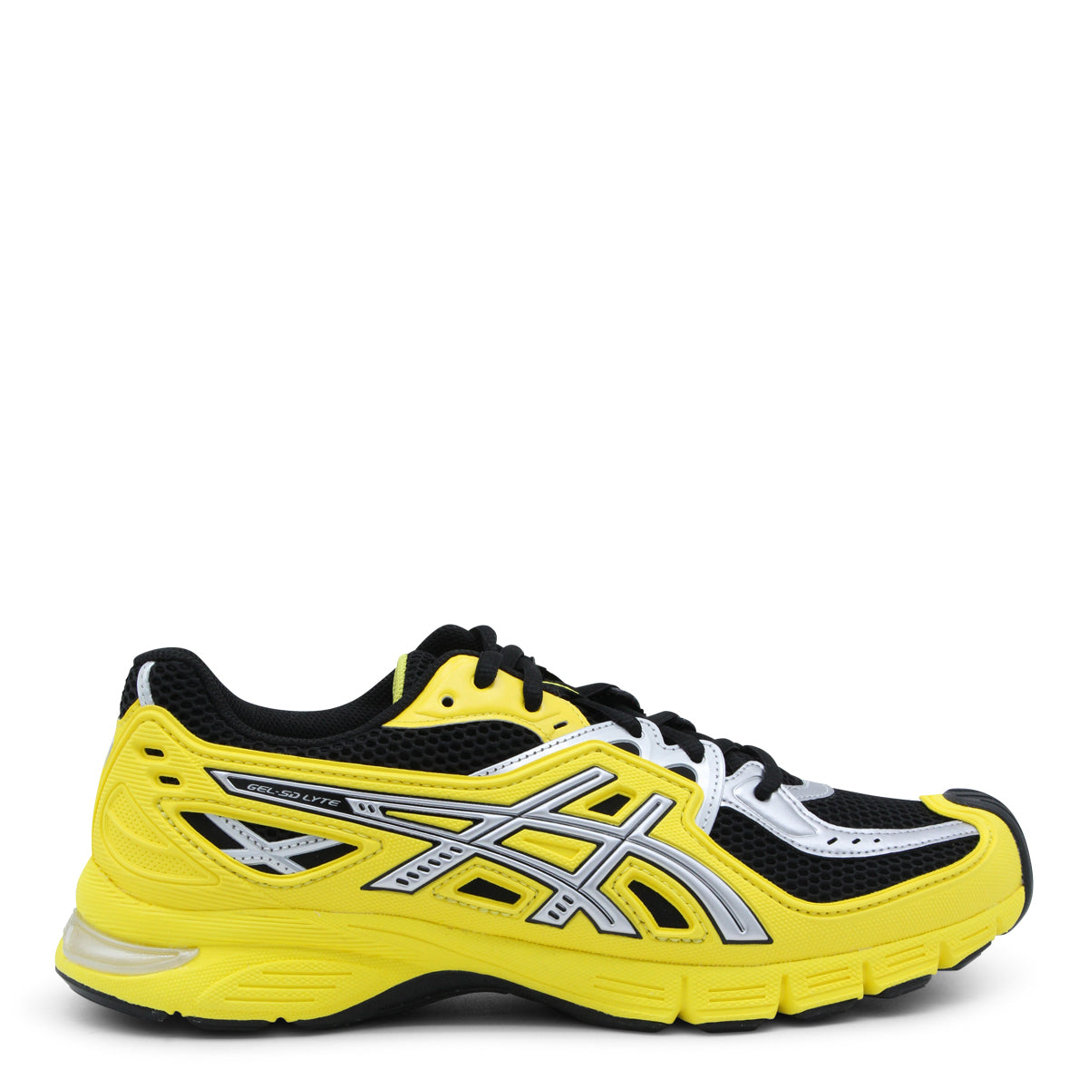 VIBRANT YELLOW AND BLACK LEATHER GEL SD LITE SNEAKERS
