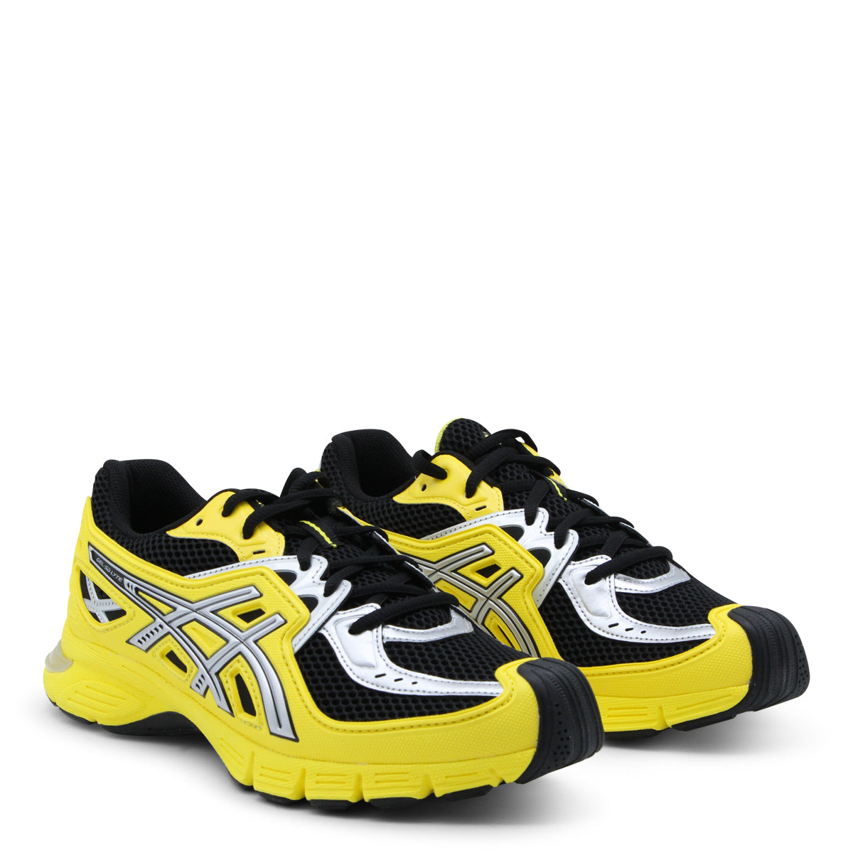 VIBRANT YELLOW AND BLACK LEATHER GEL SD LITE SNEAKERS