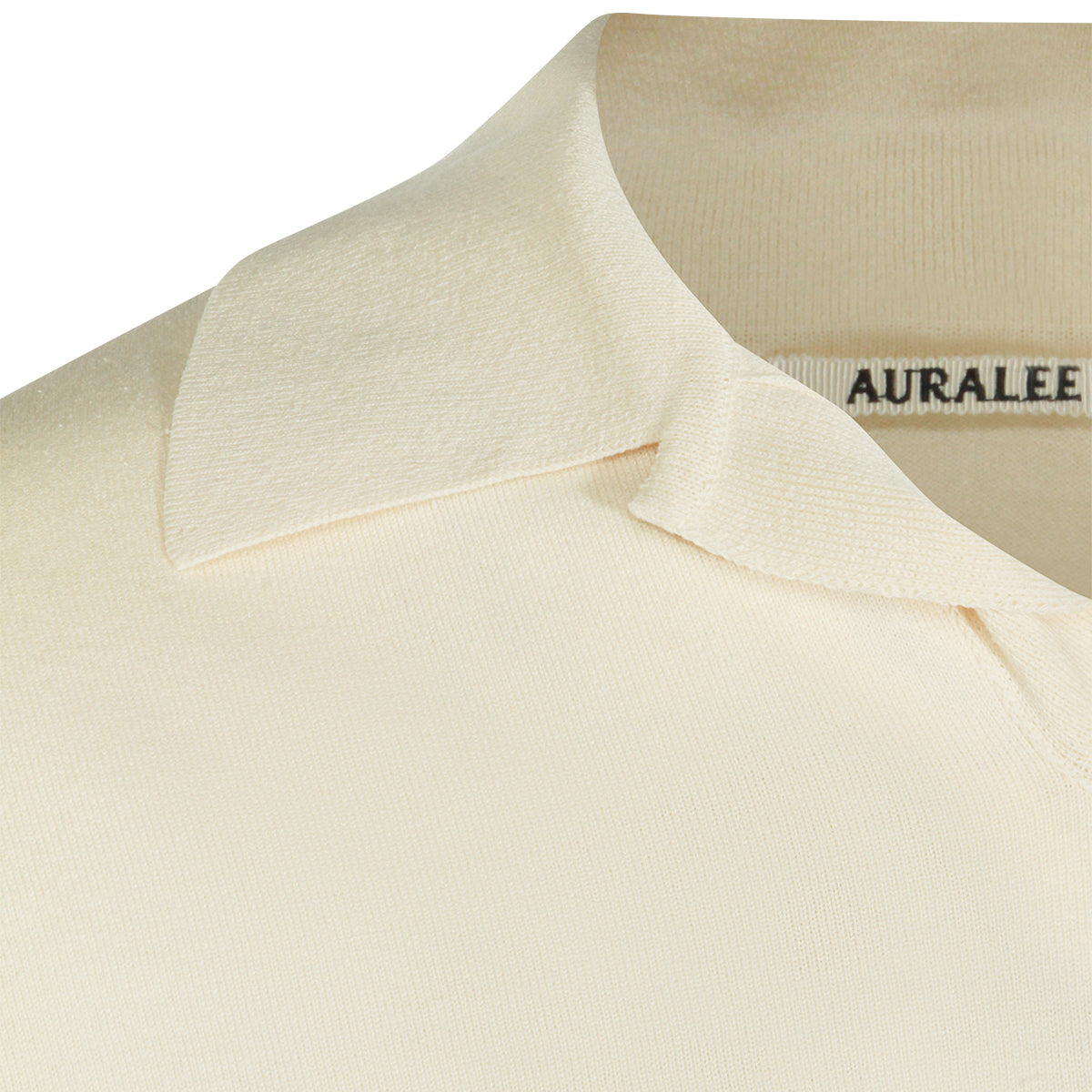 IVORY SILK POLO SHIRT